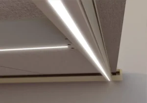 Slim awning profile with integrated LED lighting