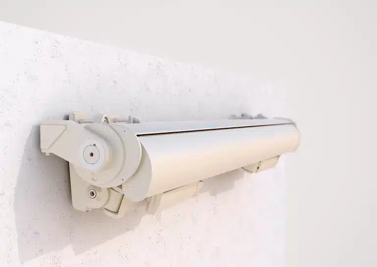 Awning cassette detail showing compact housing design