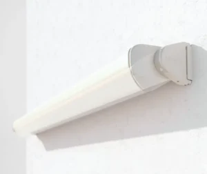 Retractable awning cassette in closed position