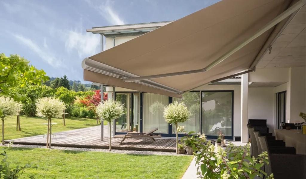 Integrated awning lighting for evening outdoor use