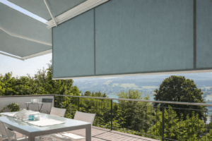 Vertical sun screen installed on balcony railing