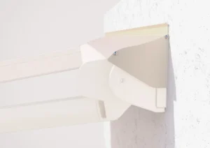 Awning arm connection and wall bracket detail