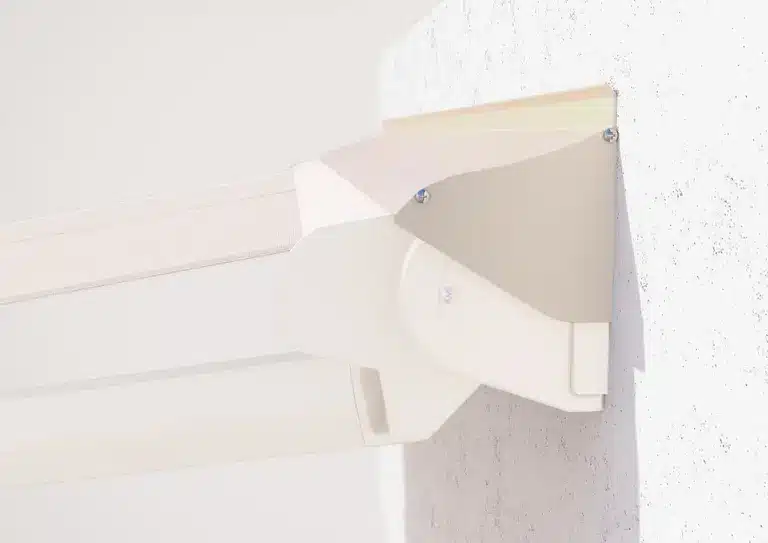 Awning arm connection and wall bracket detail