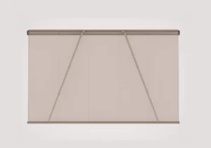 Tensioned vertical screen fabric detail