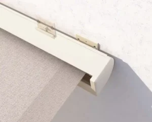 Awning arm mechanism detail mounted to wall