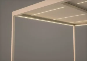 Interior ceiling detail showing integrated hardtop structure