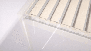 Close-up of translucent hardtop roof panel with light passing through