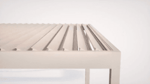 Close-up of aluminum hardtop roof panels detail